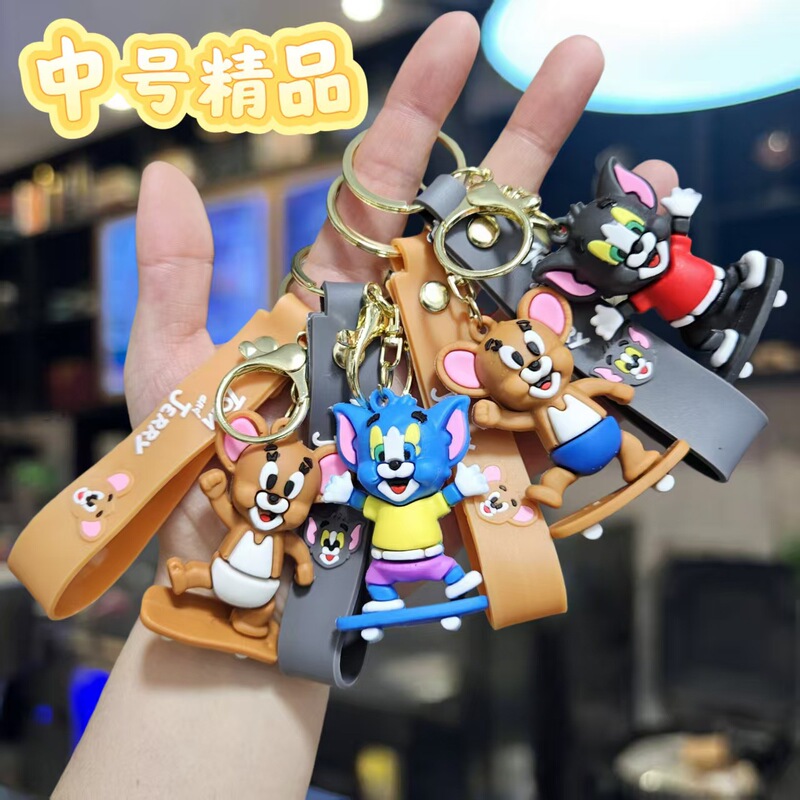 Cartoon Cute Cat and Mouse Keychain Doll Pendant Tom and Jerry Car Keychain Student Backpack Accessory Cartoon Cute Cat and Mouse Keychain Doll Pendant Tom and Jerry Car Keychain Student Backpack Accessory