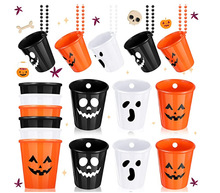 万圣节派对装饰卡通表情印花吸管杯饮料杯 派对厂家