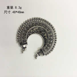 合金饰品配件藏银民族风多孔吊坠大尺寸天使翅膀复古挂件厂家批发