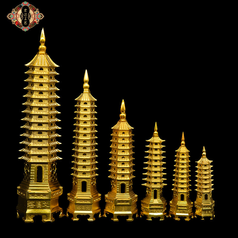 Hongda brass die casting Wenchang Tower wholesale copper tower gift copper ornaments Hongda brass die casting Wenchang Tower wholesale copper tower gift copper ornaments