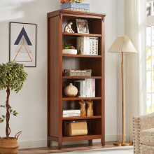 美式书柜实木书架落地自由组合书橱一体整墙收纳储物柜客厅置dω