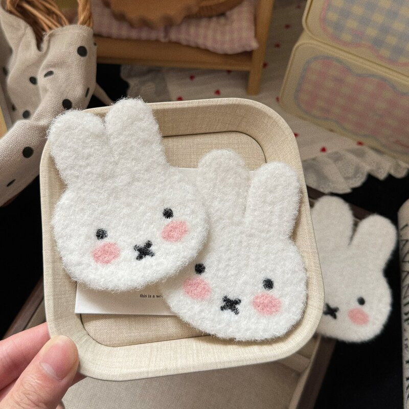 Cute white smiling bunny magic hair clip, Japanese sweet girl style bangs hair clip, hair accessory wholesale Cute white smiling bunny magic hair clip, Japanese sweet girl style bangs hair clip, hair accessory wholesale