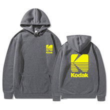 2023跨境新款Kodak 男士潮牌卫衣秋冬大码连帽运动衫定 制抓绒套