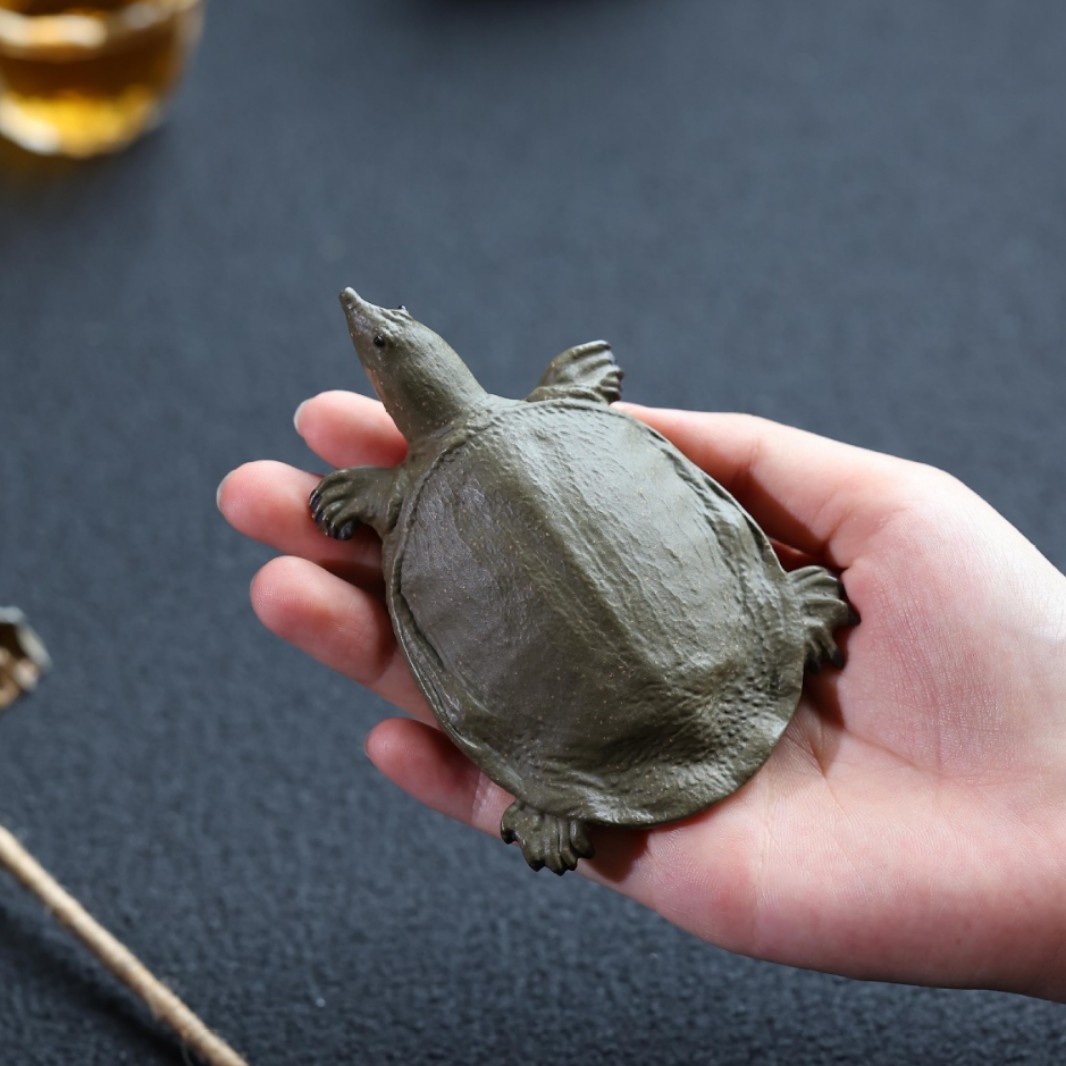 宜兴紫砂茶宠富甲一方甲鱼精品甲鱼乌龟茶宠摆件招财可养茶玩摆件