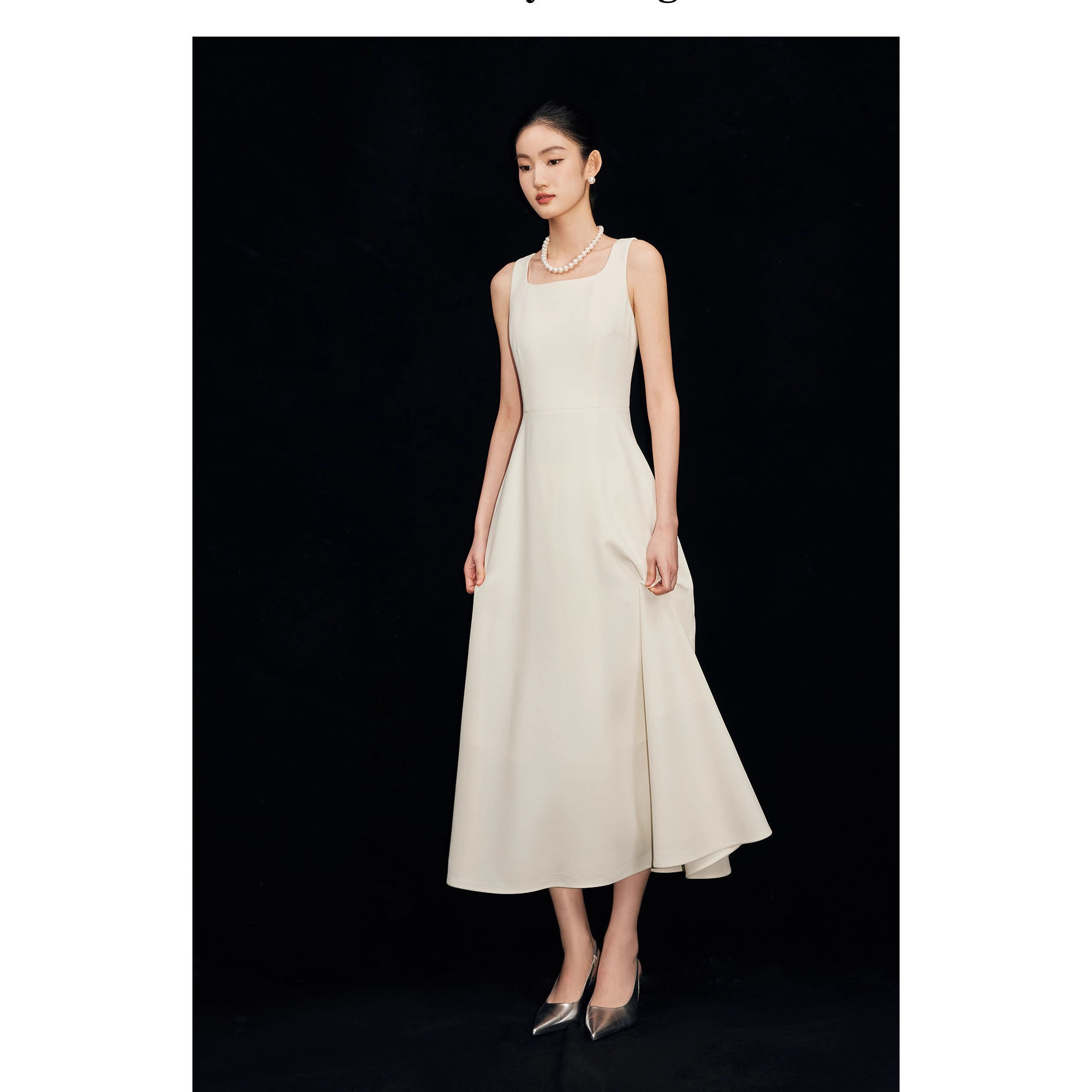 French-Style White Dress, New Winter Engagement Dress, Women Can Wear It Casually, Fashionable, Slimming, Height-Enhancing, Elegant Long Dress