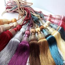 跨境直供现代简约窗帘绑带绑绳婚庆婚礼流苏挂球金丝网球窗帘绑带