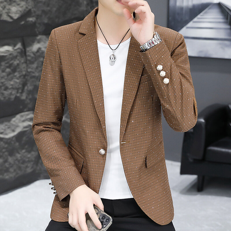 Cross-border supply [special price] Hancheng new suit men's coat gold casual slim handsome single suit small west