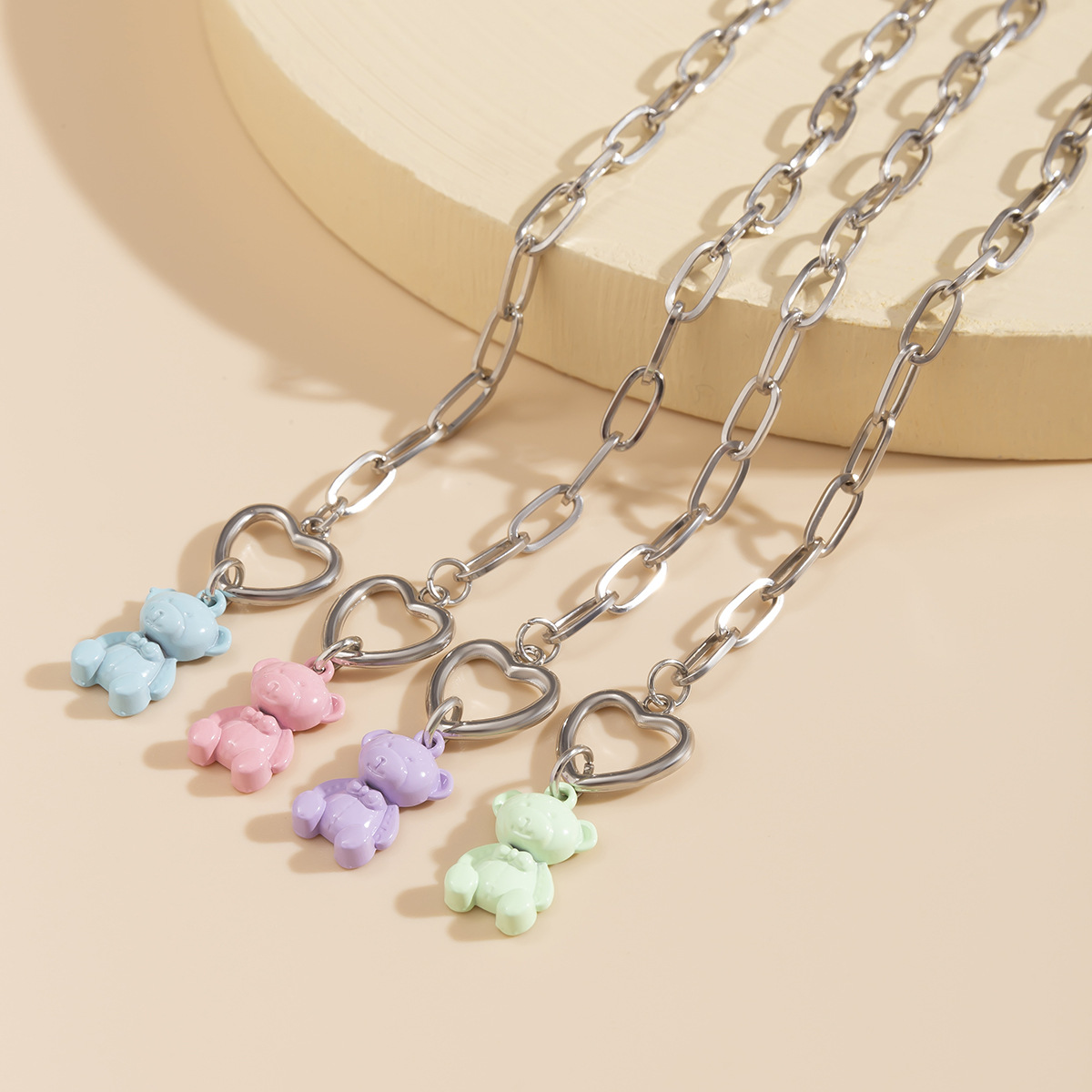 Cute Bear Alloy Plating Necklace