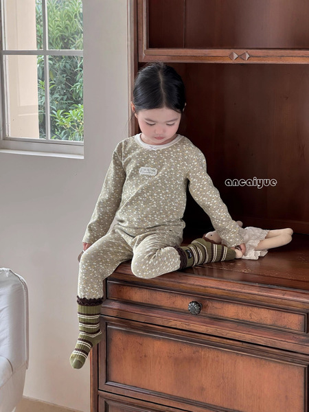 Children's velvet keep warm cotton set