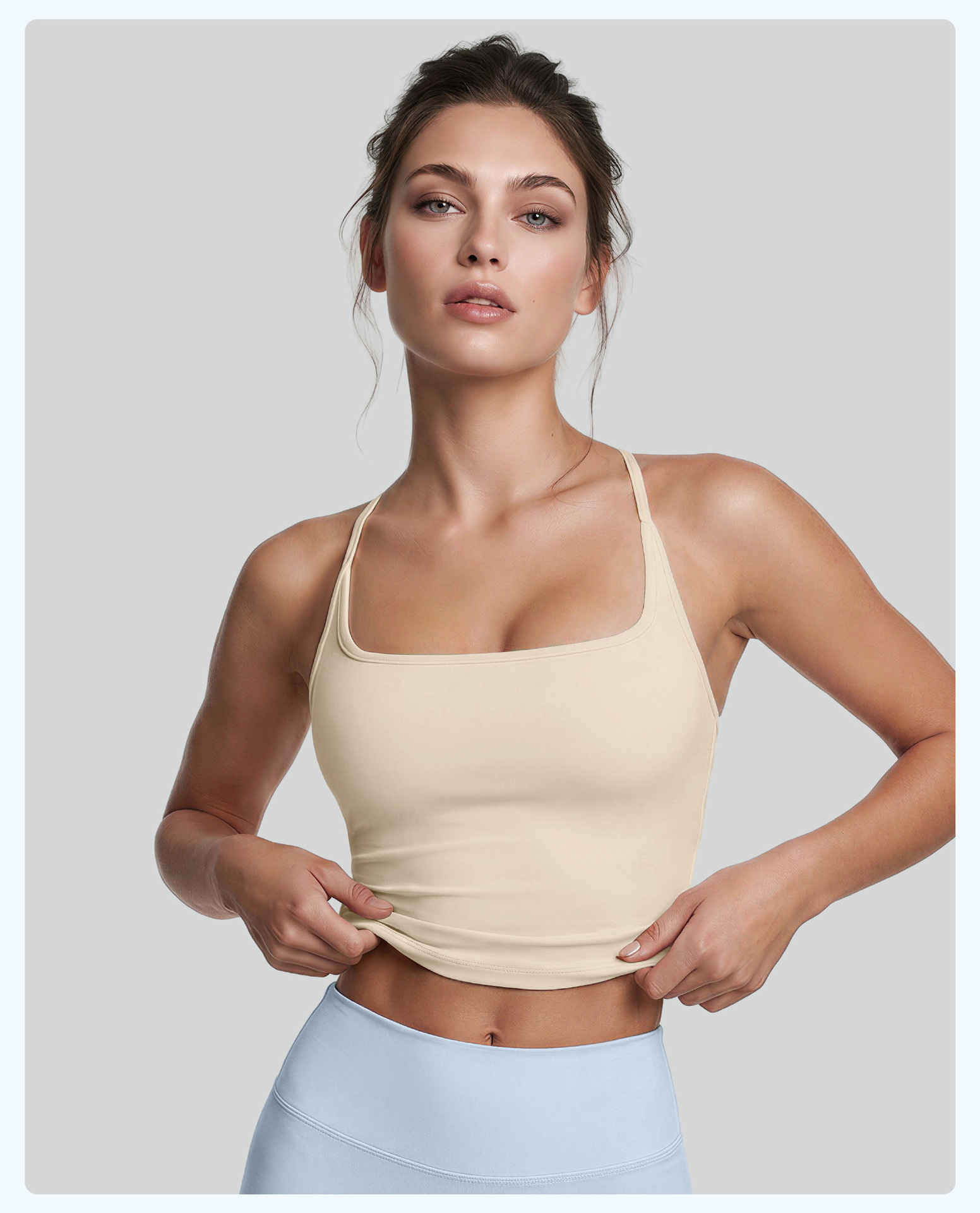Yoga fitness vest top voor dames elastisch met racerback_voghion.com