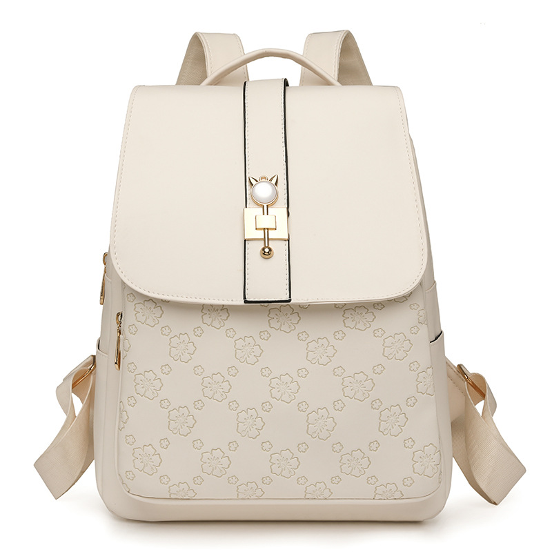 Mochila de cuero suave para mujer 2025 nuevo estilo en relieve todo fósforo de gran capacidad para mujer mochila pequeña bolsa de viaje al aire libre al por mayor