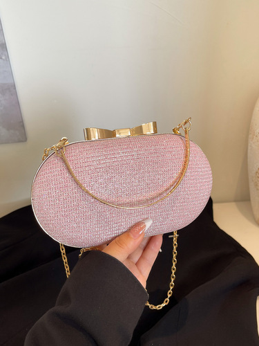 Dinner bag 2026 new bow banquet mini chain bag temperament simple women's one-shoulder cross-body bag
