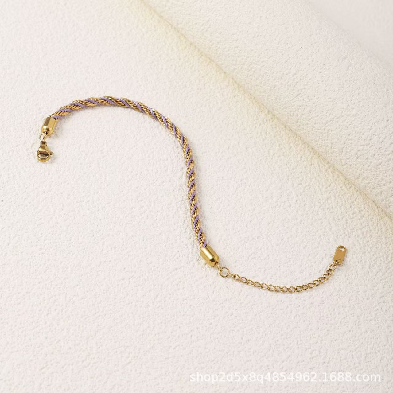 Pulsera de giro de color transfronterizo, hebilla de acero inoxidable, pulsera tejida a mano, diseño antiguo, venta directa de fábrica