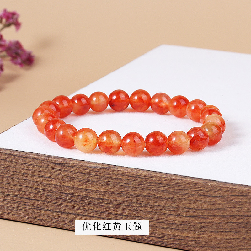 Optimized red and yellow chalcedony bracelet