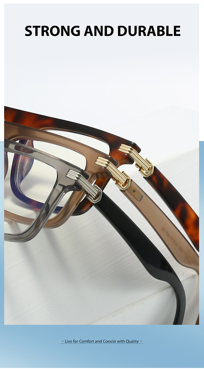 Retro Square Reading Glasses Men's Non-prescription Frame Versatile_voghion.com