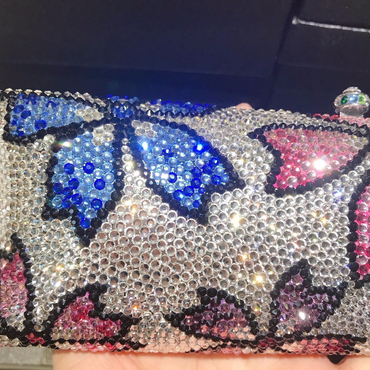 Bolsa de cena de diamantes hecha a mano bolsa de banquete de diamantes caja dura transfronteriza bolsa de cristal de diamantes bolsa de damas plata