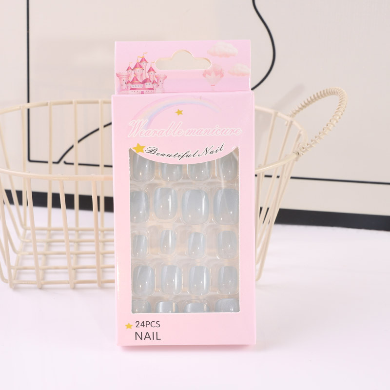 儿童新品穿戴甲多巴胺月光猫眼指甲贴片糖果色甲片贴片|undefined