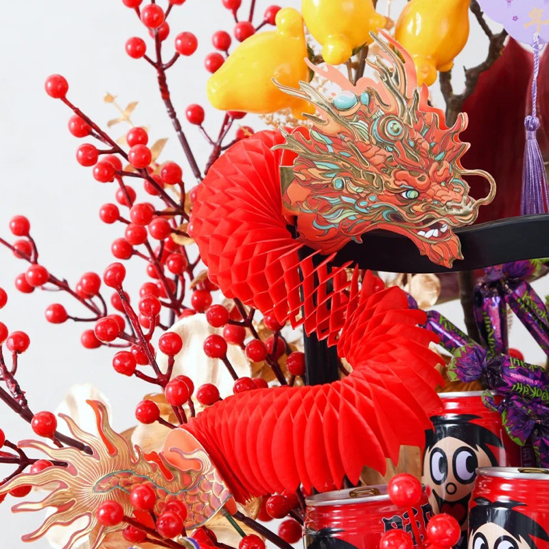 2024 Año Nuevo decoración de la danza del dragón Festival de Nochevieja panal hecho a mano guirnalda de papel al por mayor foto apoyos dragón año decoraciones