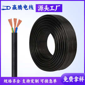 欧规电线线缆黑色纯铜户外HO5VV-FVDE0.75平方3芯1米电缆电源线