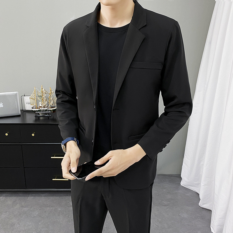 Casual Suit Jacket Men's Spring and Autumn Tops Korean Style Trendy Slim Formal Wear Versatile Men's Small Suit