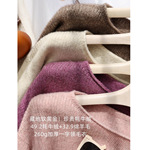 珍贵牦牛绒！藏地软黄金260g加厚保暖卷边一字圆领羊毛毛衣女秋冬