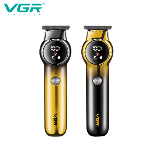 VGR989 cross-border new gradient electric hair clipper household men's digital display electric clipper shaving oil head clipper