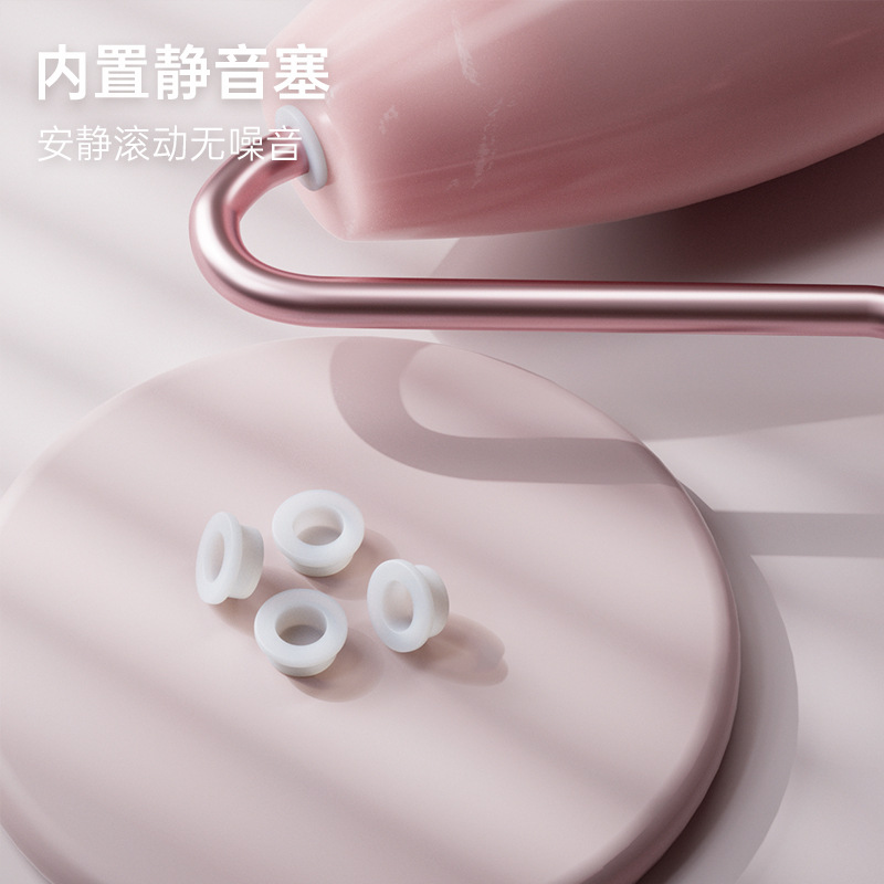 Masaje facial transfronterizo rodillo de doble cabezal raspador de belleza cristal no rosa jade levantar la cara y los ojos