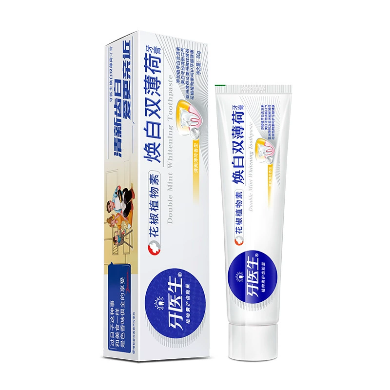 Набор пробников отбеливающей зубной пасты Tooth Doctor с двойным мятным вкусом, 80 г, 20 г, 40 г, 50 г, в подарочной упаковке с сумкой.