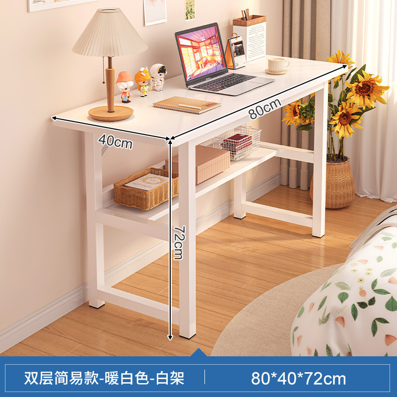 Escritorio para niñas dormitorio casero tabla larga tabla rectangular contra la pared tabla estrecha mesa de trabajo escritorio de computadora simple casa de alquiler image 14