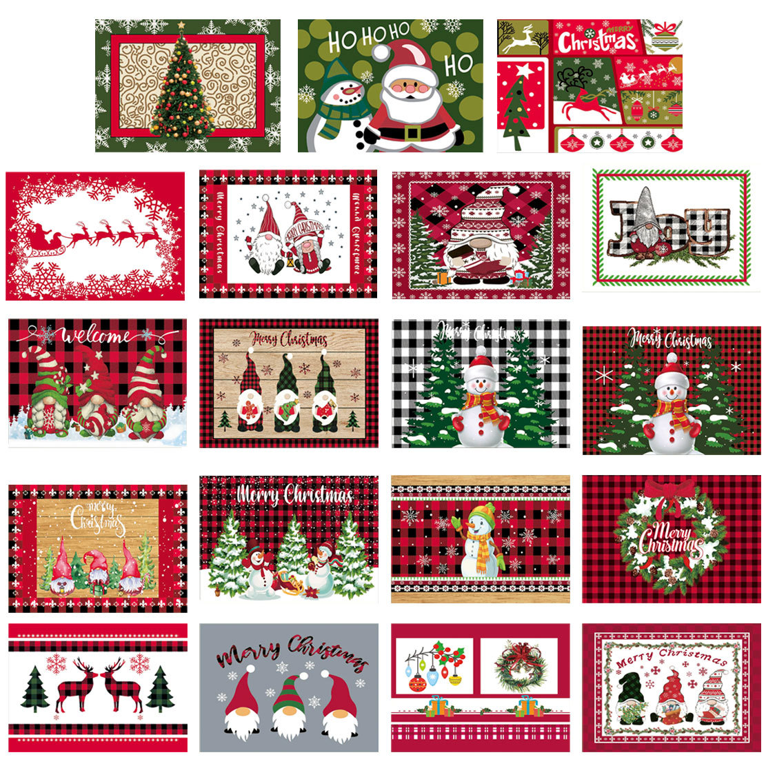 Christmas decoration placemats New style printed tableware insulation pads simple and versatile western placemats_voghion.com
