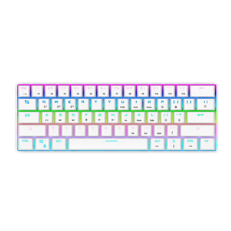 Wireless keyboard Bluetooth the third mock examination 61 RGB green axis mobile tablet notebook desktop game mechanical key_voghion.com