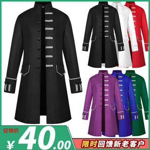 2025 New Foreign Trade European and American Men's Coat Medieval Clothing Solid Color Fashion Steampunk Retro Men's Uniform