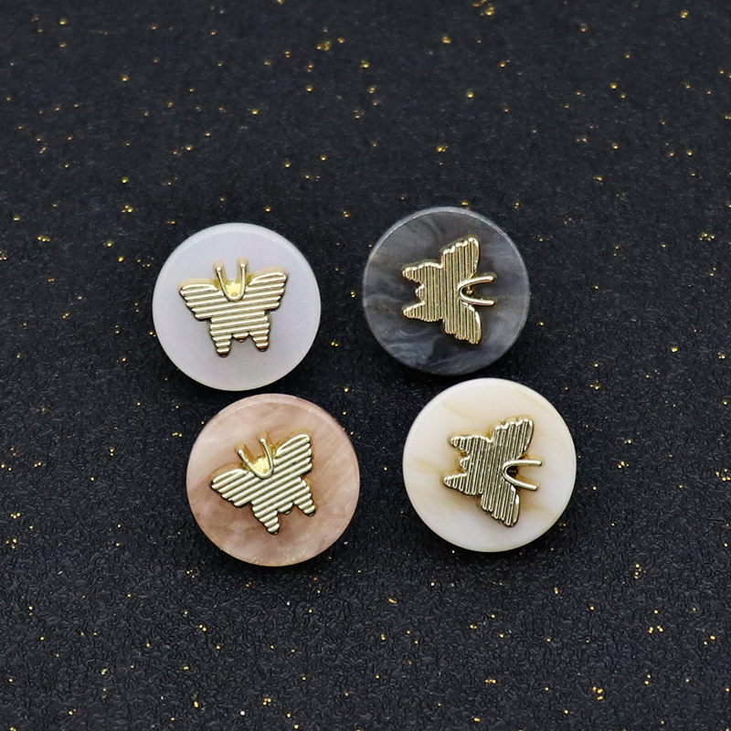 Exquisite Butterfly Button Shirt Blouse Small Chanel Style Knitted Jacket Vest Button Chinese Cheongsam Button Jewelry