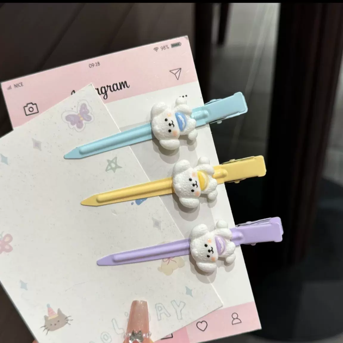 可爱西高地小狗一字发夹少女ins风刘海夹卡通碎发夹百搭学生甜美