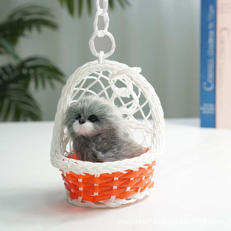 오렌지 교수형 바구니 + 회색 개가 짖을 수 있습니다