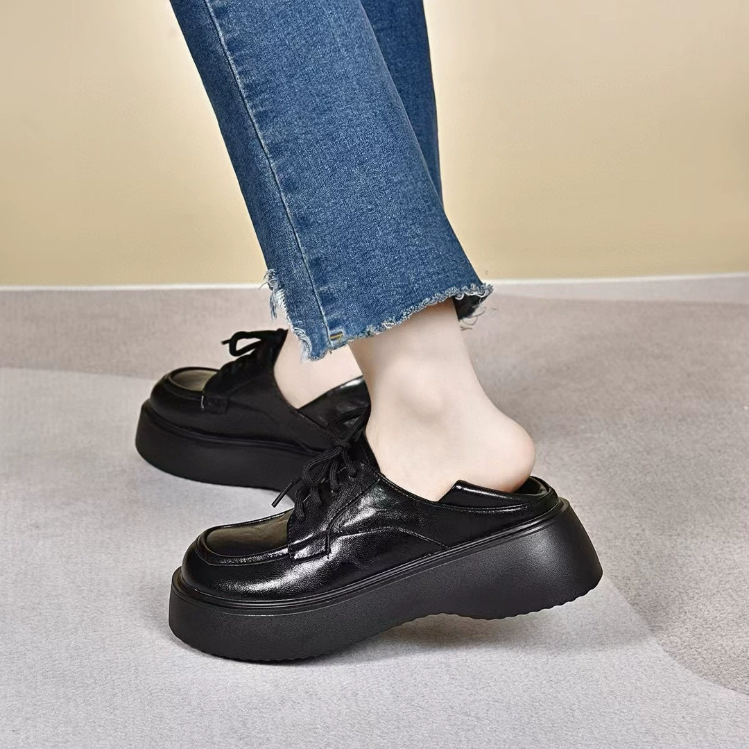 Demi-season footwear platform, shoes, loafers for leather shoes, Korean style