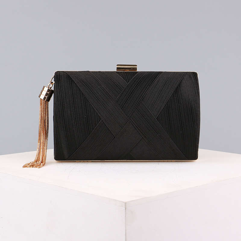 Green Black Gold Pu Leather Polyester Stripe Solid Color Square Clutch Evening Bag display picture 1