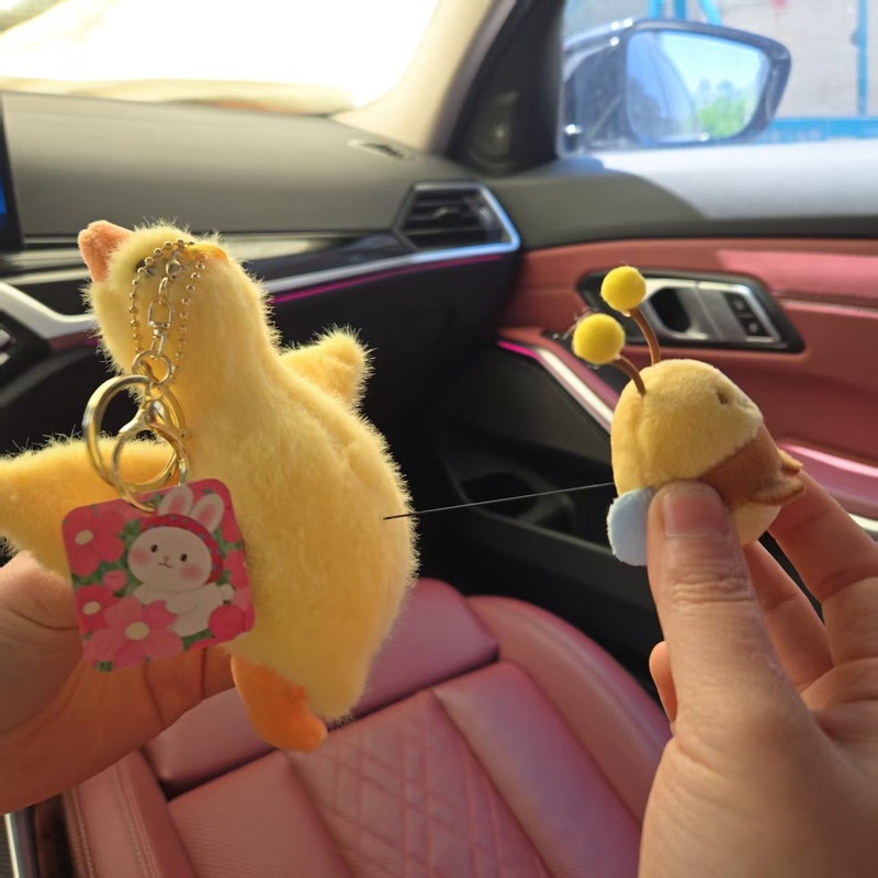 クロスボーダーかわいいストレッチ大きな白いガチョウのストレス解消楽しいぬいぐるみのペンダントのカップルのキーホルダーの車の装飾|undefined