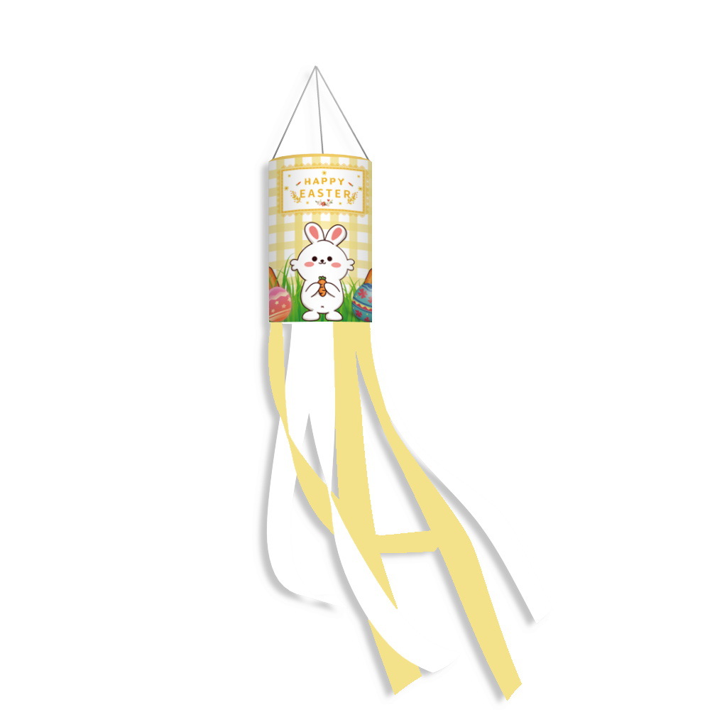 Bandera de cilindro de viento de Pascua transfronteriza nueva bandera de viento al aire libre dibujos animados creativos impresos bandera colgante decoraciones de Pascua image 12