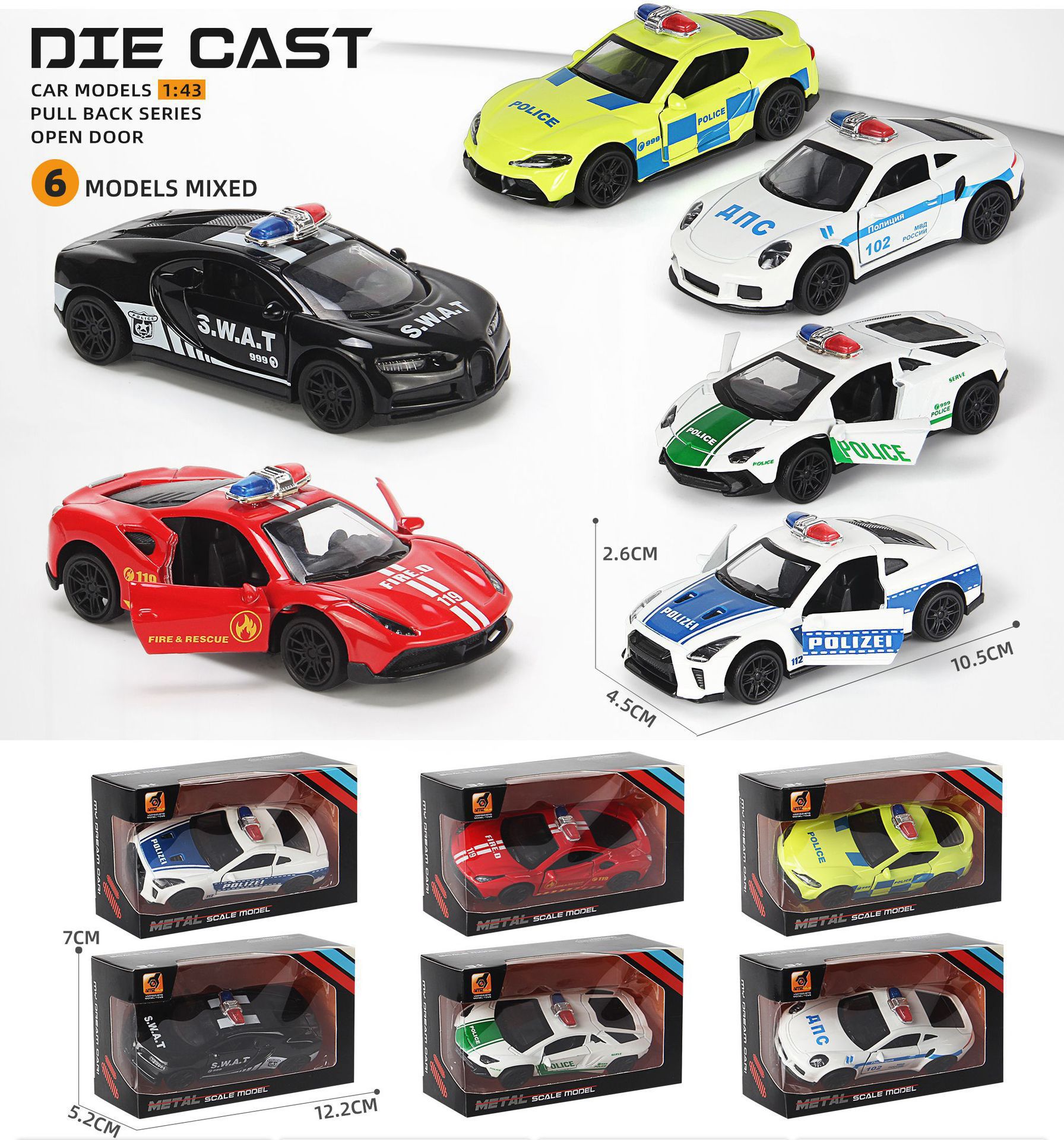 1: 43 modelo de automóvil de juguete de aleación modelo de automóvil de simulación de metal para niños regalos de automóvil deportivo adornos de automóvil de juguete abierta