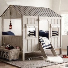 外贸复古美式乡村实木小木屋1.2M个性创意房屋床