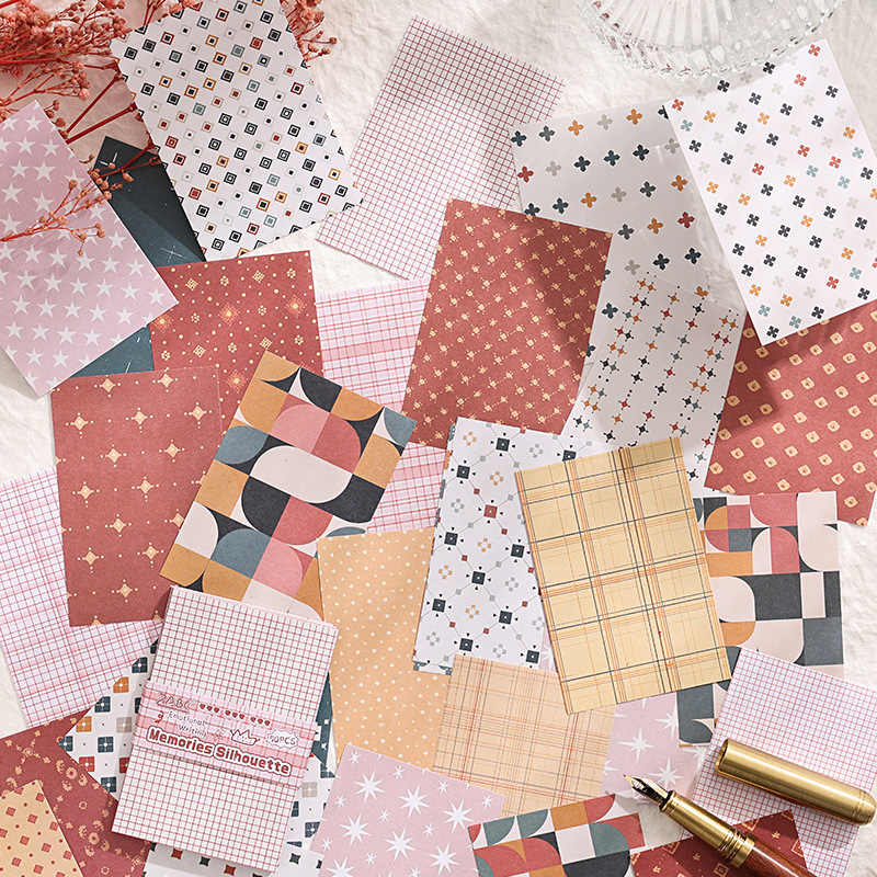 Emociones escritas papel de notas no adhesivo diy diario de mano materiales de paisaje retro transfronterizo libro de mano mensaje de notas