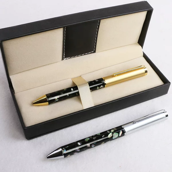 High-End Shell Rod Innovative Creative Ballpoint Pen Handbag Gift Box Set Metal Signature Pen Business Office Gift