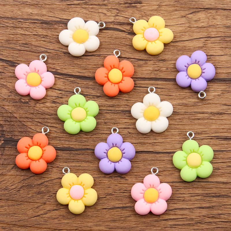 1 Piece 21 * 24mm Resin Flower Pendant display picture 1