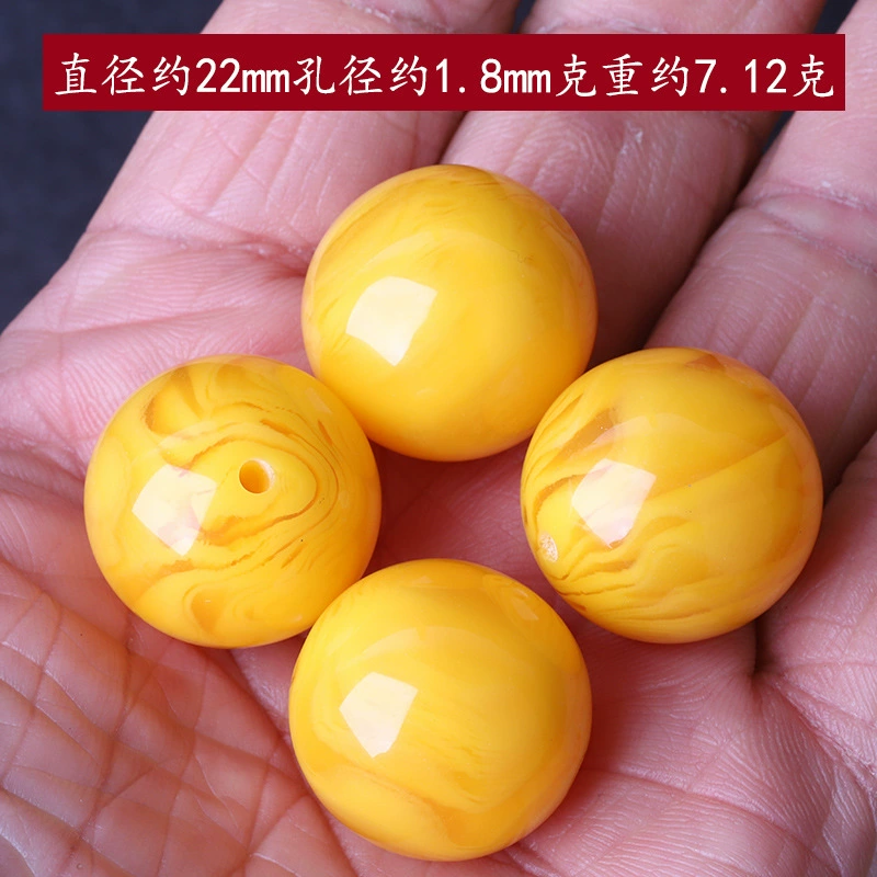 Synthesized rosary with round beads wax agate handmade, DIY