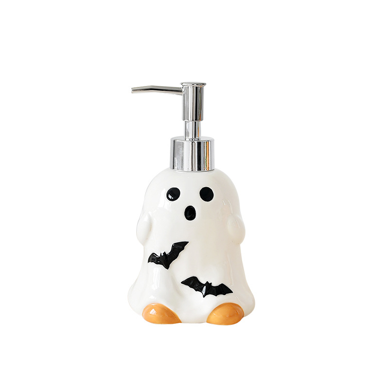 Halloween fantasma calabaza en forma de emulsión cerámica botella de jabón botella de desinfectante de manos botella de cerámica