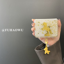 适用于荣耀magicvflip2手机壳pocket2金属财神马上发财挂件折叠屏novaflip新年款透明闪粉金箔马上赢zflip7