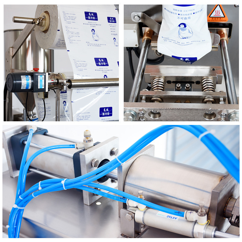 Máquina de embalaje de bolsa de hielo biológica automática máquina de llenado de bolsa de hielo fresca de comercio electrónico cadena de frío máquina de embalaje de bolsa de hielo fresca