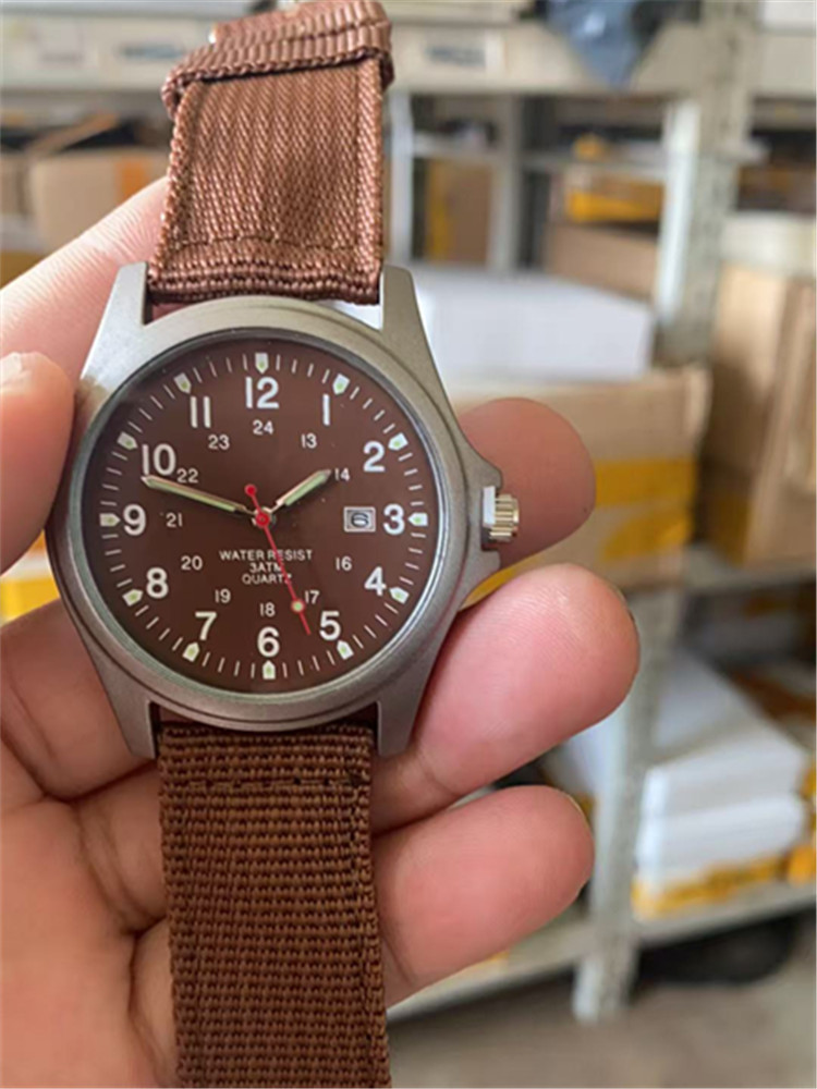 Correa de nylon reloj de hombre Calendario de comercio exterior reloj de cuarzo deseo nuevo reloj AliExpress eBay reloj militar entrega de una pieza