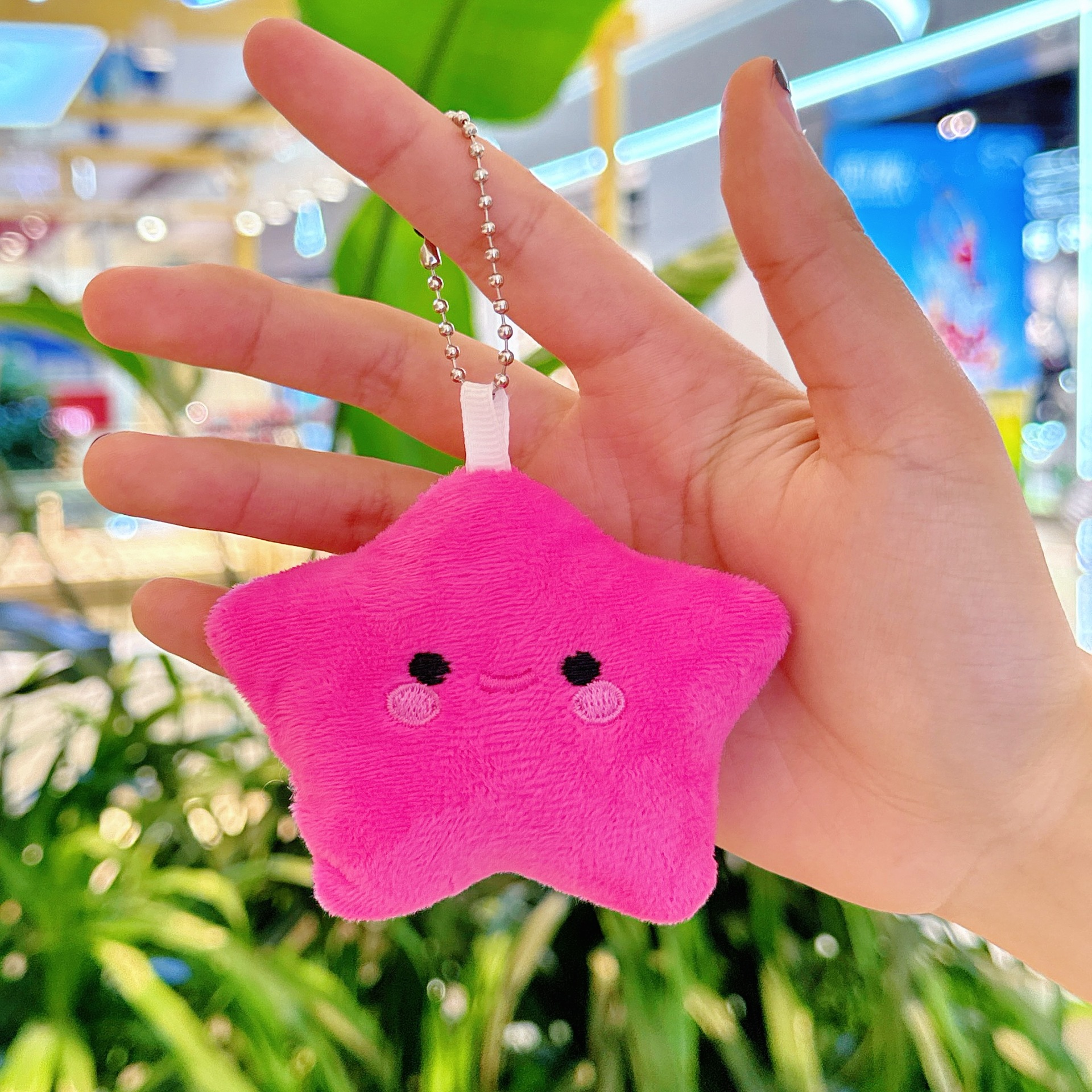 Creativa pequeña estrella llavero de peluche estrella mochila muñeca colgante muñeca juguete al por mayor